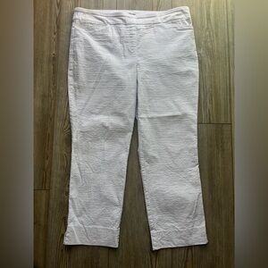 Hilary Radley White Textured Trousers XL